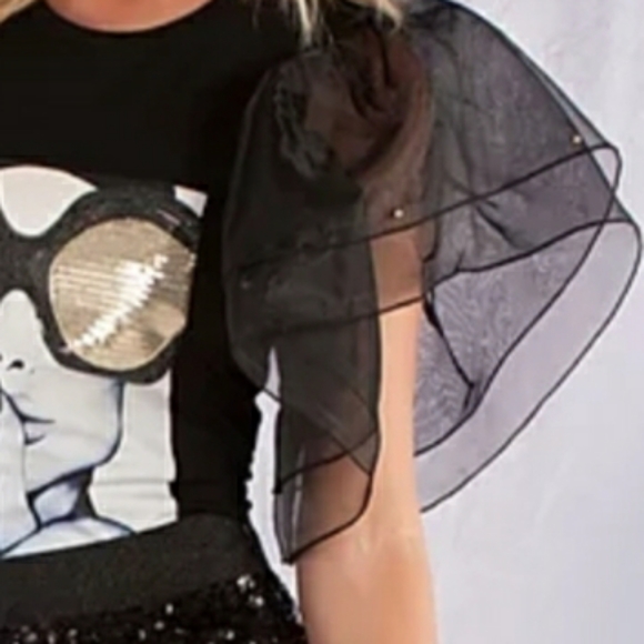 Puff Sleeve Sequin Tee - Picture 3 of 3